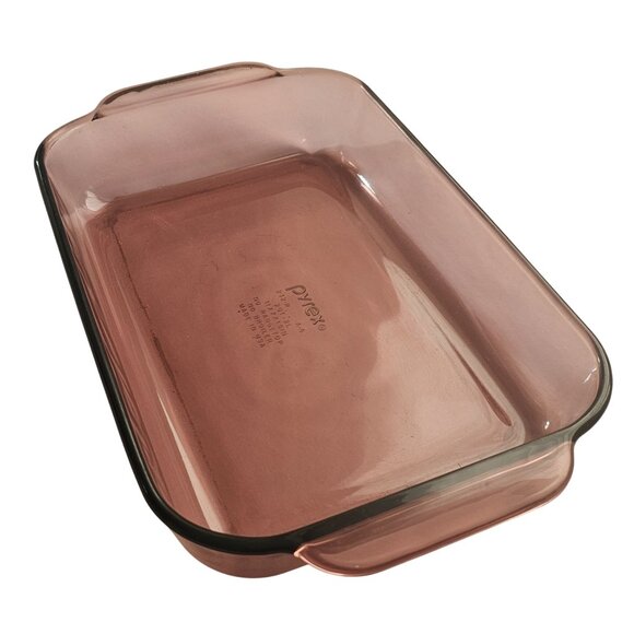 Pyrex Cranberry Baking Dish casserole 2qt cake pan 232R oven to table used - Picture 4 of 7